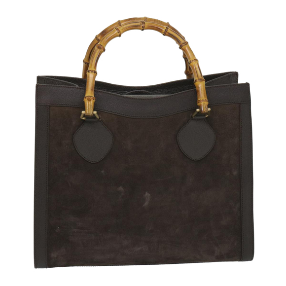 GUCCI Bamboo Hand Bag Suede Brown 002 1095 0260 Auth 57388 - Picture 3 of 16